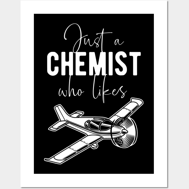 Chemist Hobby Pilot - Airplane Flying Quote Wall Art by BlueTodyArt